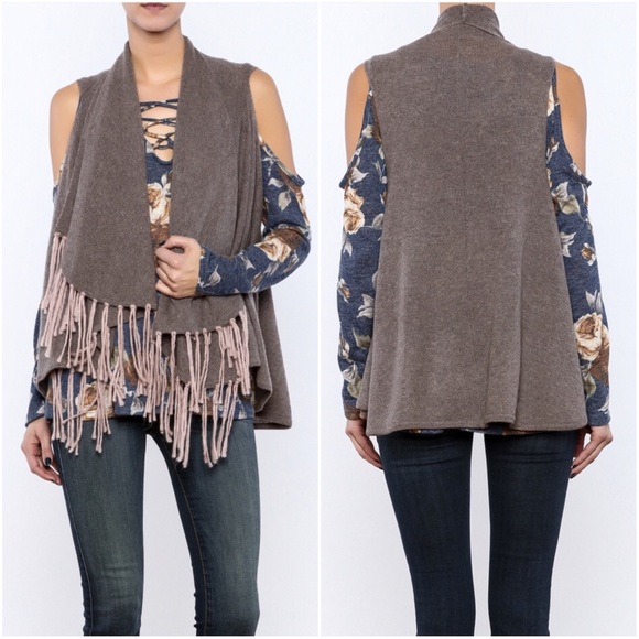 Subtle Luxury Jackets & Blazers - Subtle Luxury CASHMERE SHAWL VEST  
$237